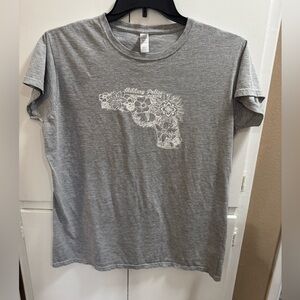 Women’s Gray Gildan Soft Style Ladies 2XL Graphic T-Shirt with Military Police